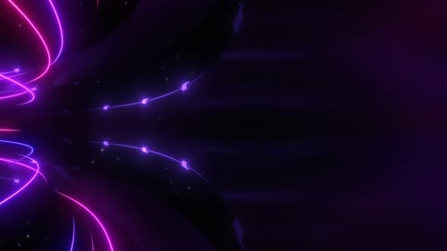 La surface incurvée reflète les faisceaux laser au néon ultraviolets de science-fiction - 4K