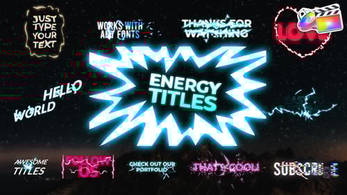 Energetic Glitch Neon Titles Pack