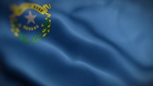 Waving Nevada State Flag Realistic Loop Animation