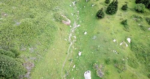 Aerial View of Green Mountain Landscape