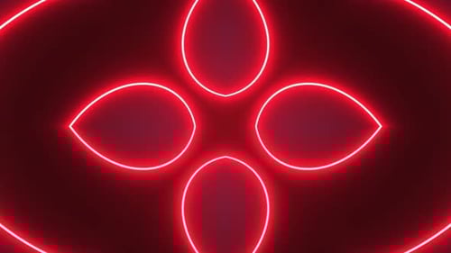 Symmetrical Neon Glowing Lines Abstract Loop Background Animation