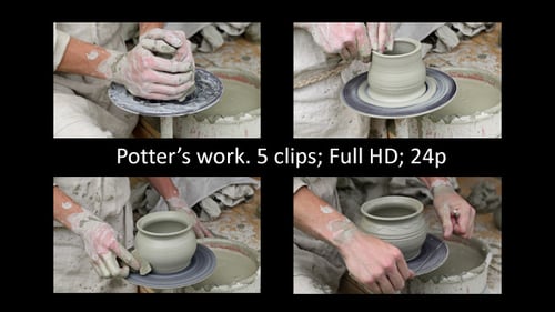 Potter fabrique un pot en argile