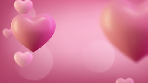 Valentine's Day Heart Balloons Loop Animation