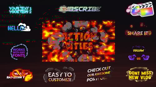 Dynamic Hand-Drawn Cartoon Titles with Explosive Energy Effects