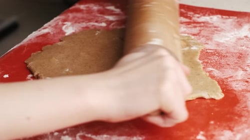 Cookie Dough Flattened With a Rolling Pin