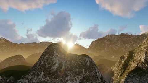 Berge mit Wolken
