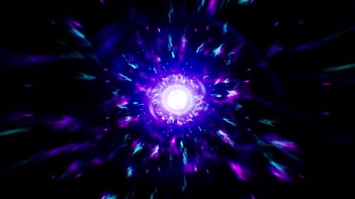 Space Burning Fire Energy Neon Background Loop 4K