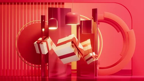Geschenkbox mit roter Innenausstattung