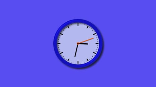 Minimalist Blue Clock Ticking Animation