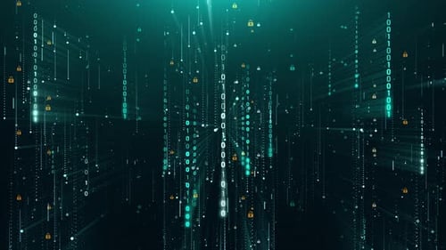 Cyber Security Matrix Binary Digital Background Animation 4K