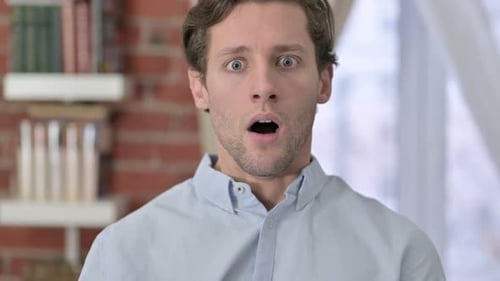 Young Man with a Shocked Expression