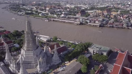 Temples Aerial View in Bangkok in Thailand