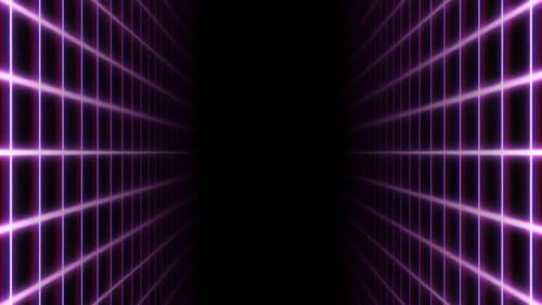 Retro-Synthwave 80er Neon-Gitter-Netzlinien und parallele Ebenen — 1080p