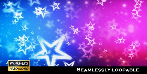 Vibrant Glowing Star Particle Background Loop