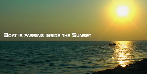 Boat Is Passing Inside The Sunset