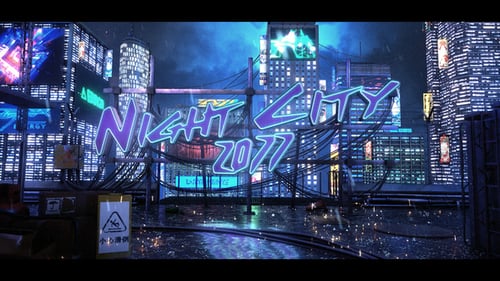 Futuristic Neon Logo Reveal in a Cyberpunk City