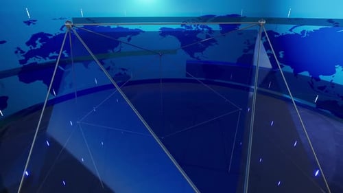 World Map Blue Background 4K