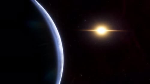 Futuristic Planet and Sun Space Animation