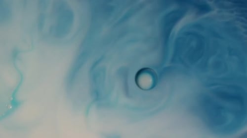 Abstract Fluid Swirls of Blue and White