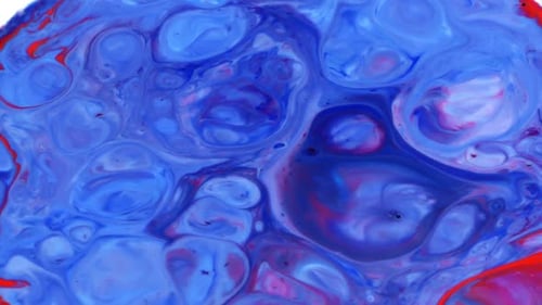 Abstract Swirling Ink with Blue, Red, and White
