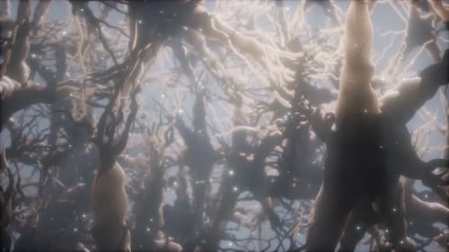 Abstract Neural Network with Glowing Particles Animation