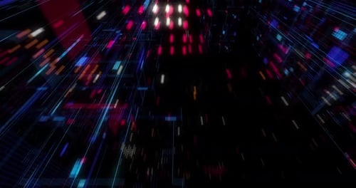 Futuristic Digital Data Stream Tunnel Background
