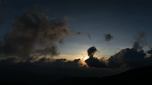 Zeitraffer des Sonnenuntergangs hinter Wolken