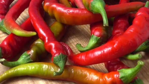 Close Up of Vibrant Red Chili Peppers