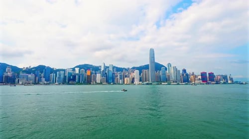 Zeitraffer schönes Architekturgebäude des Stadtbildes von Hongkong