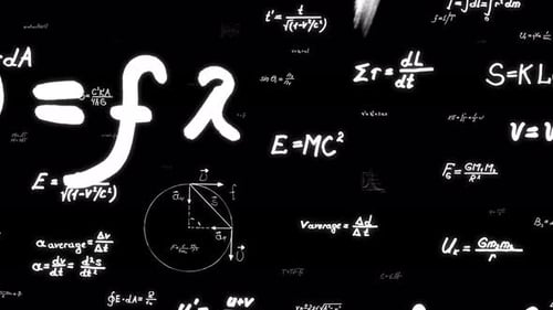 Handwritten Math Equations and Geometrical Figures
