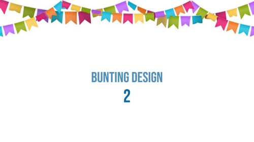 Bunting Flags with Falling Confetti - 4 Designs