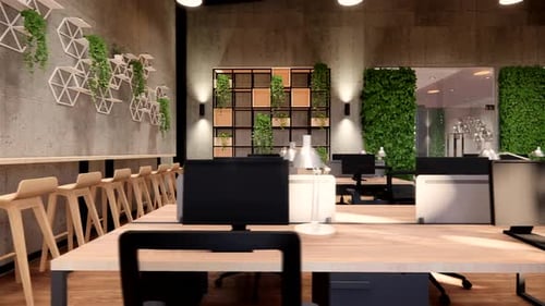 Interior Empty Modern Loft Office open space modern office