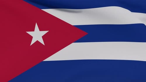Seamless Loop of Waving Cuban Flag