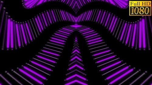 Abstract Purple Neon Geometric Tunnel Loop Background