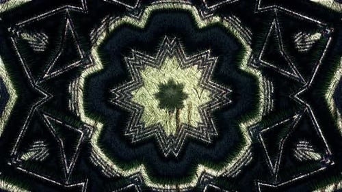 Abstract Green Geometric Textured Kaleidoscope Loop Background