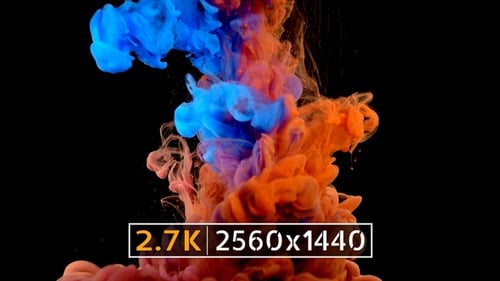 Colorful Ink Plumes Mixing Slowly Underwater