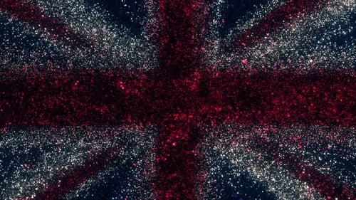 Sparkling Union Jack Flag Particle Animation Loop