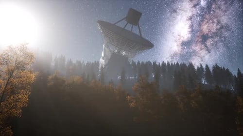 Observatoire astronomique sous les étoiles du ciel nocturne