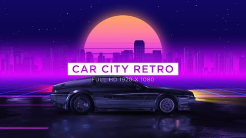 Car City Retro Trip 1 Vj Loops Background