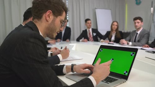 Business Professionals Meeting in a Modern Office