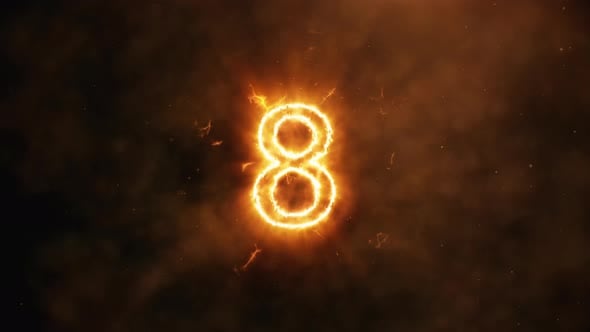 Fiery Energy Countdown from Ten to Zero, Backgrounds Motion Graphics ft ...
