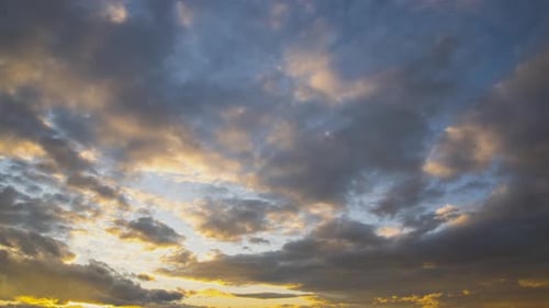 Golden Clouds Dramatic Sunset Time Lapse