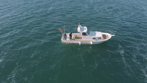 Fisherman And Boat In The Sea 2