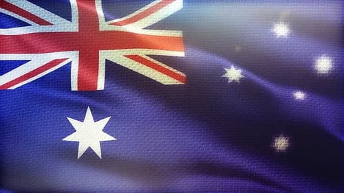 Realistic Waving Australian Flag Seamless Loop