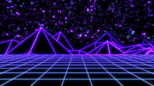 Concept 18-N1 Infinite Abstract Neon Retrowave Animated Background