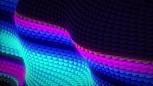 Abstrata superfície cúbica colorida em movimento aleatório