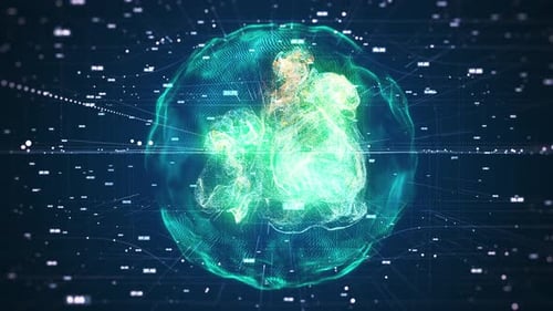 Artificial Intelligence Quantum Computer Technology Concept.