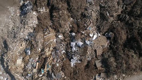 Aerial View of a Large Landfill Site