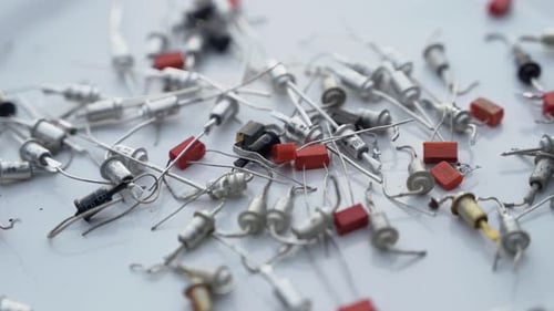Assorted electrical components in a close up shot