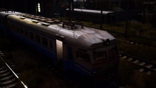 Abandoned Train Yard with Old and New Trains
